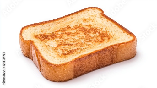 Golden Brown Toast on White Background with Crispy Edges