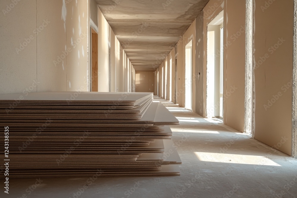 Fototapeta premium Abstract hallway with endless perspective