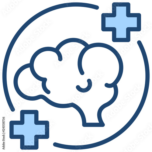 Neuro Psychology Blue Icon