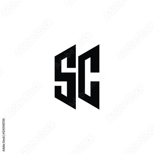 SC monogram logo design letter text name symbol monochrome logotype alphabet character simple logo