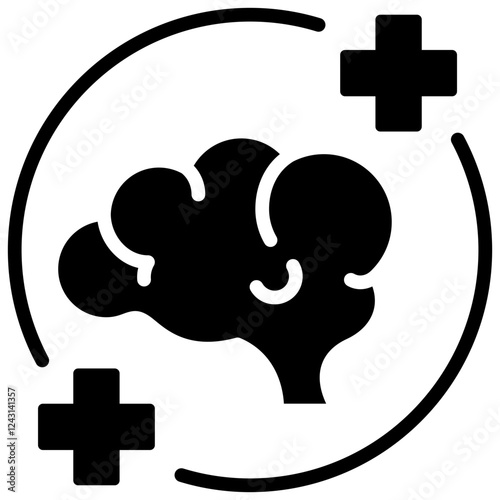 Neuro Psychology Glyph Icon