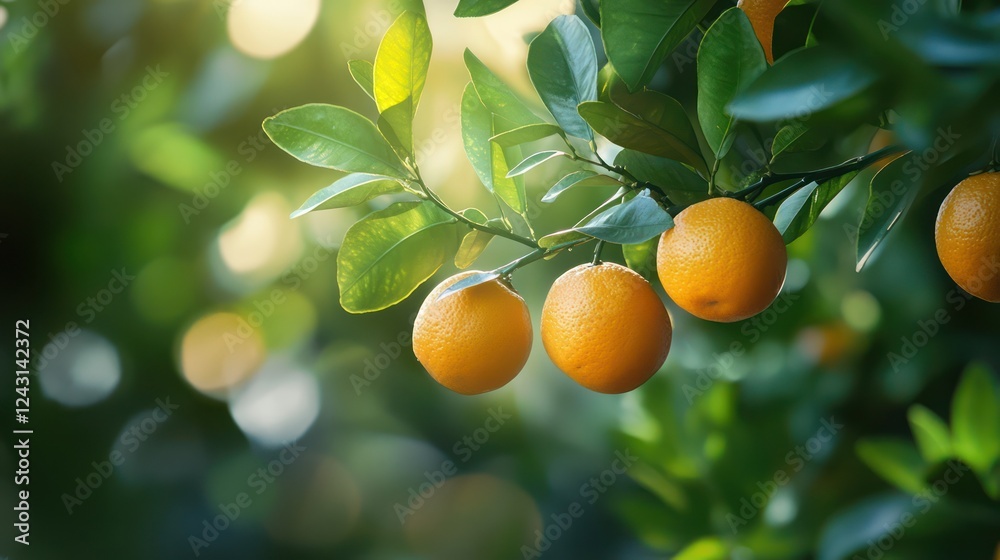 Sun-Kissed Oranges: A Vibrant Orchard Scene