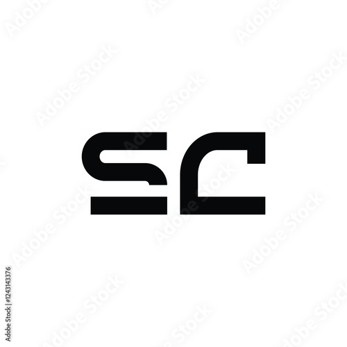 SC monogram logo design letter text name symbol monochrome logotype alphabet character simple logo