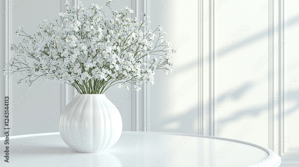high-resolution photostock of a white table with a vase of flowers high-resolution photostock of a white table with a vase of flowers