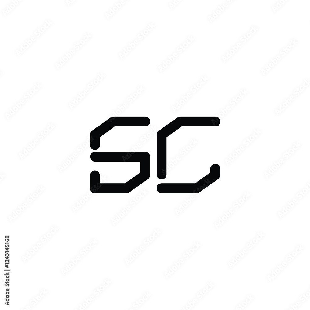 SC monogram logo design letter text name symbol monochrome logotype alphabet character simple logo SC monogram logo design letter text name symbol monochrome logotype alphabet character simple logo