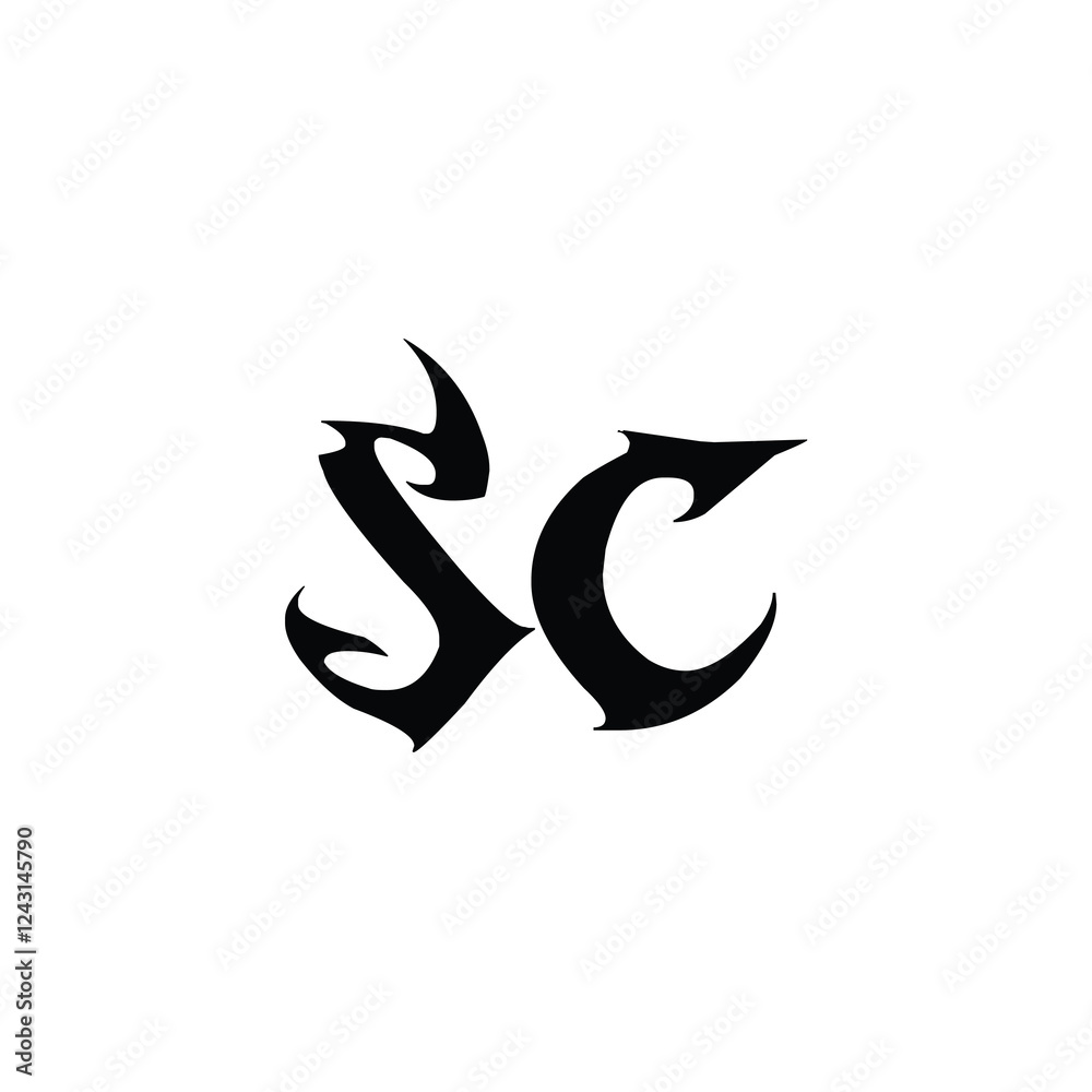 SC monogram logo design letter text name symbol monochrome logotype alphabet character simple logo SC monogram logo design letter text name symbol monochrome logotype alphabet character simple logo