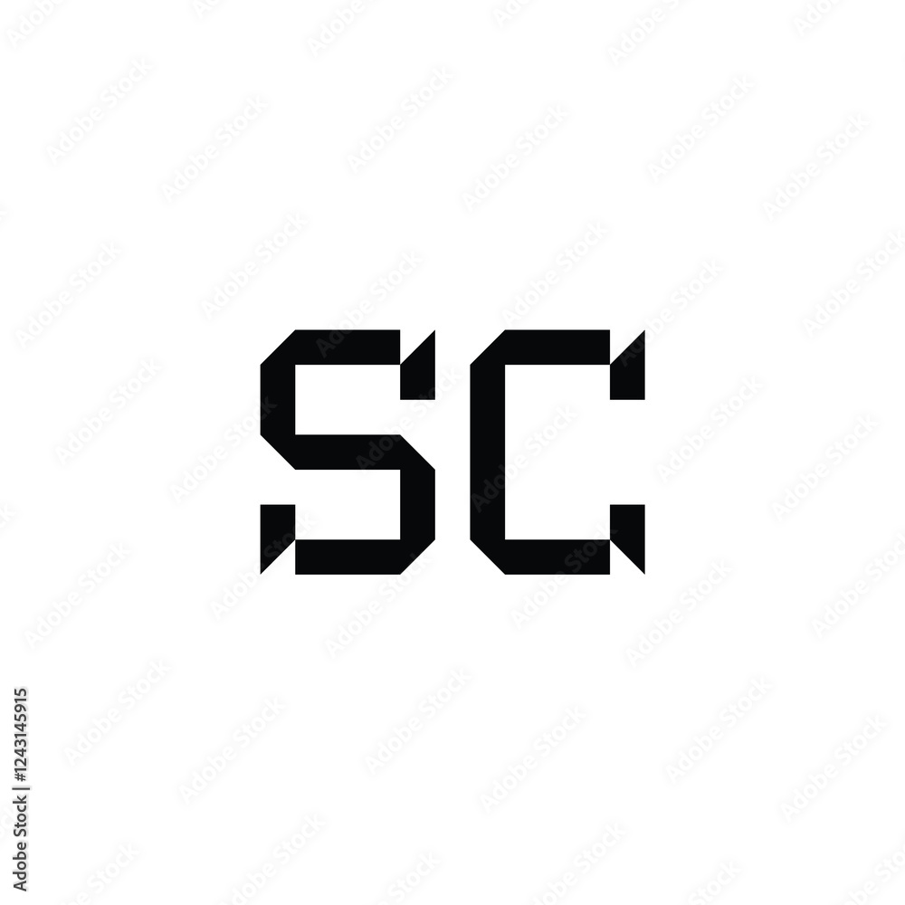 SC monogram logo design letter text name symbol monochrome logotype alphabet character simple logo
