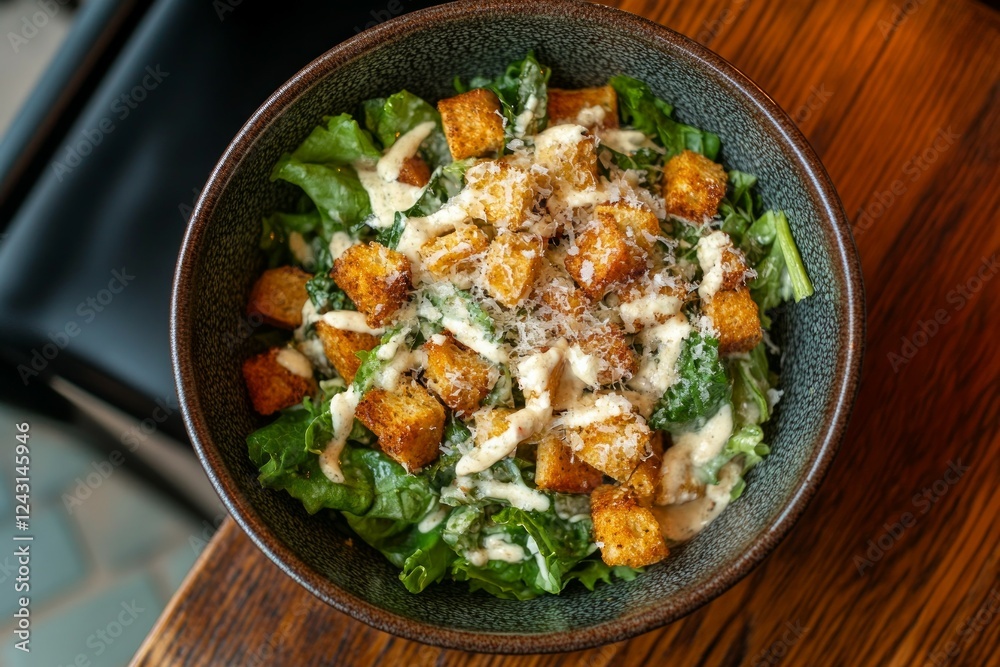 Grilled chicken salad on marble tabletop. AI image Grilled chicken salad on marble tabletop. AI image
