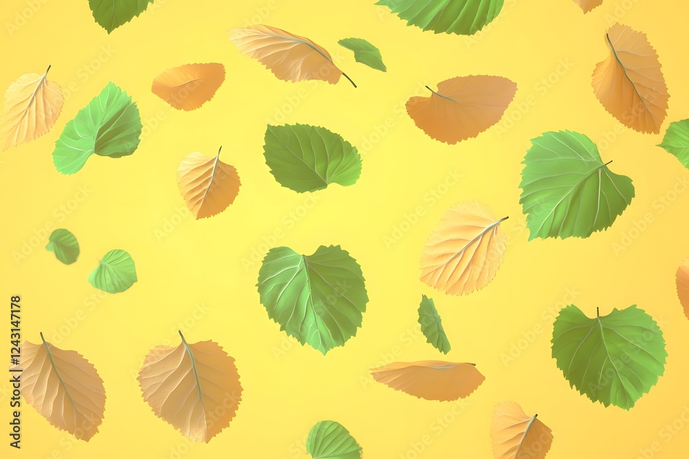 Obraz premium Falling Leaves: Autumn's Gentle Descent