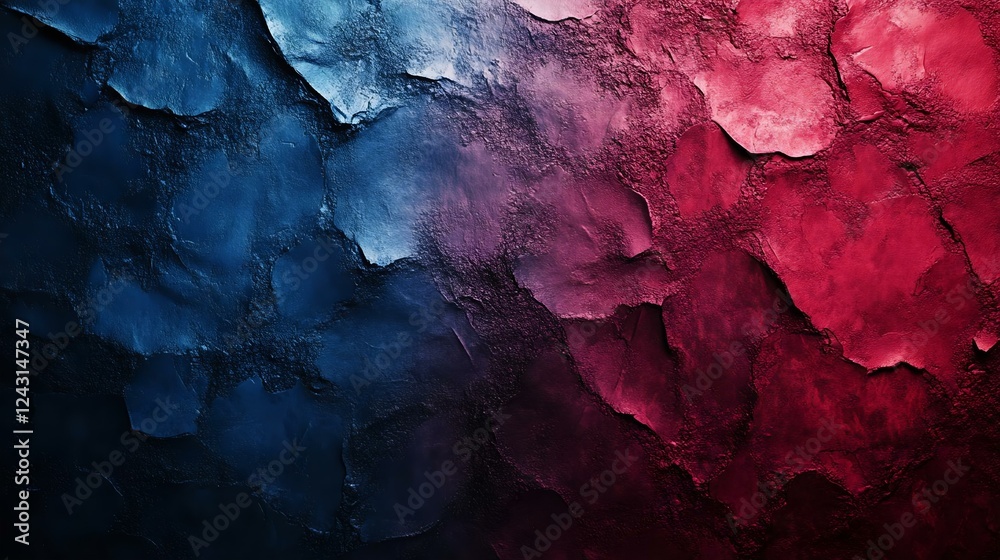 Naklejka premium A vibrant gradient of blue and red colors creates an artistic abstract background, ideal for modern design or artistic projects.