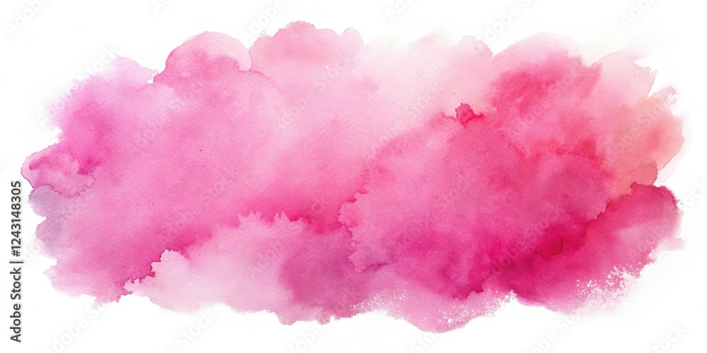 Fototapeta premium High-resolution aerial view; hand-painted pink watercolor texture, artistic and vibrant.