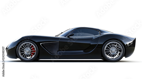 black sports car isolated on white background