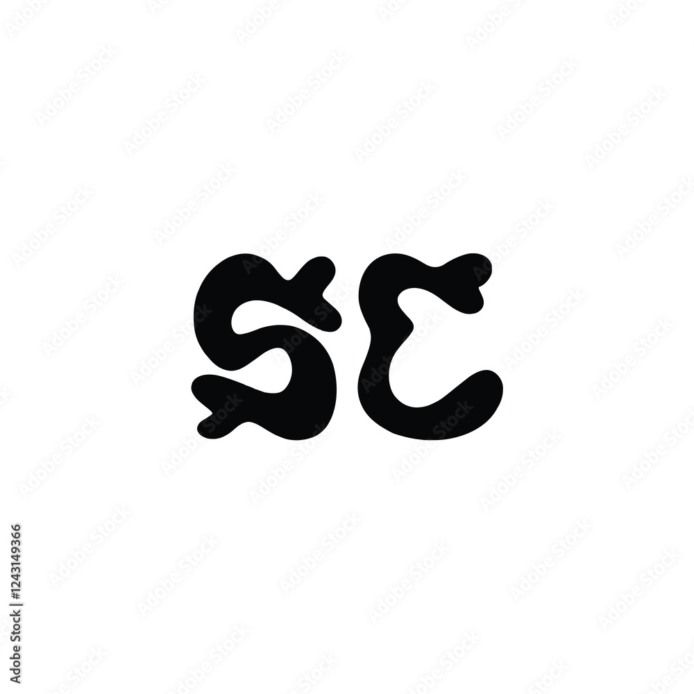 SC monogram logo design letter text name symbol monochrome logotype alphabet character simple logo