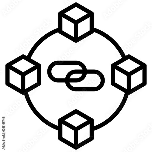 Blockchain Outline Icon