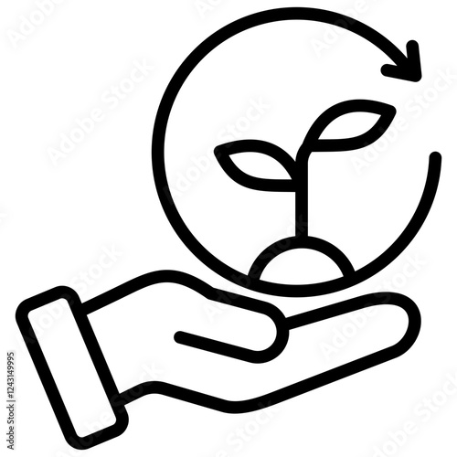 Sustainable Agriculture Outline Icon