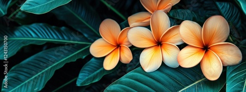 foxes and tropical flowers. Selective focus