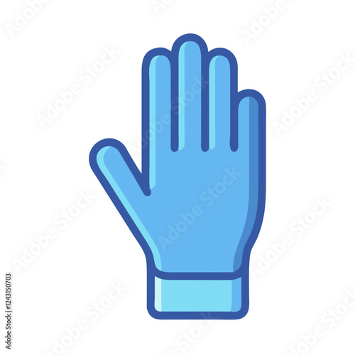 Medical Glove Icon in blue color with flat design style