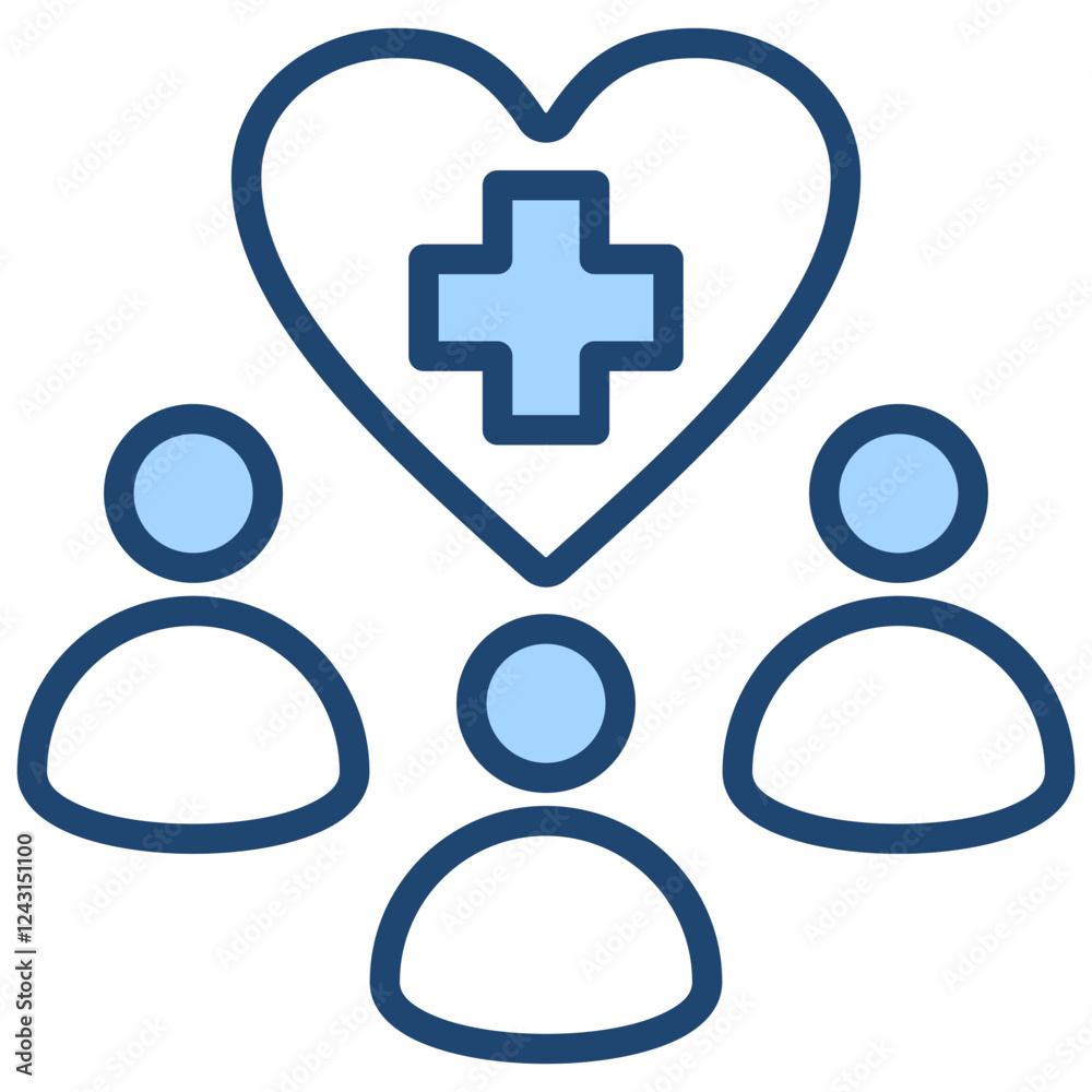 Fototapeta premium Public Health Blue Icon