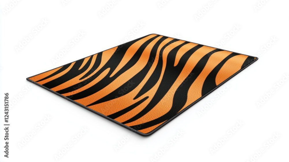 Orange and Black Tiger Striped Rug on White Background Orange and Black Tiger Striped Rug on White Background