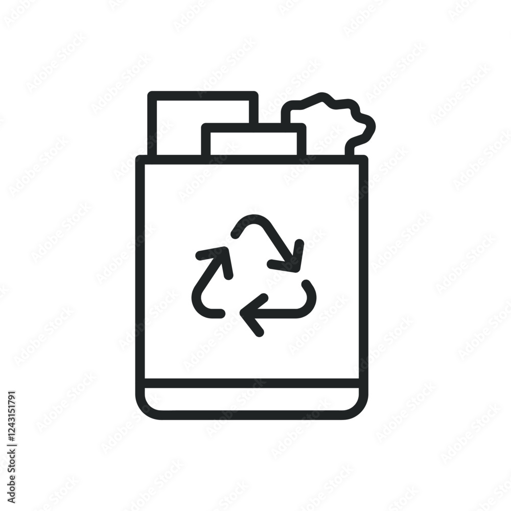 Recycle shopping bag thin line icons. Editable stroke and Perfect pixel on transparent background Recycle shopping bag thin line icons. Editable stroke and Perfect pixel on transparent background