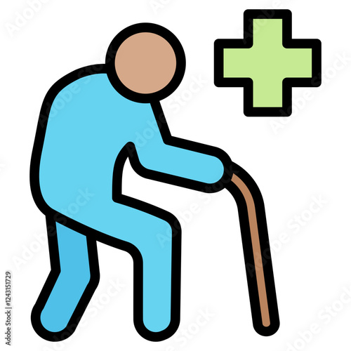 Geriatric Outline Color Icon