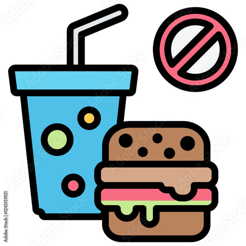 Dietetics Outline Color Icon