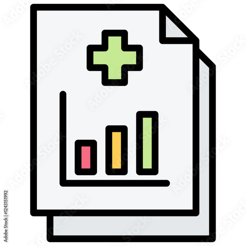 Biostatistics Outline Color Icon