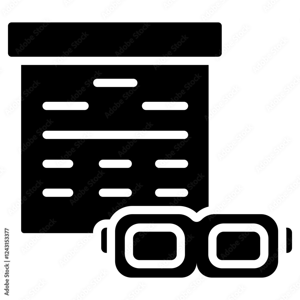 Optometry Glyph Icon Optometry Glyph Icon