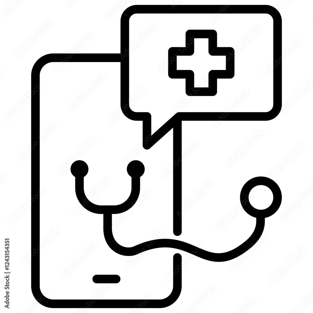 Telemedicine Outline Icon