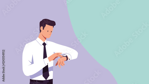 Businessman Checking Smartwatch for Time Management