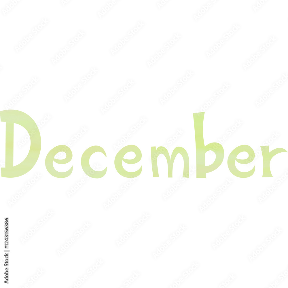 Illustration of an image of a December icon with a beautiful watercolor pattern. Illustration of an image of a December icon with a beautiful watercolor pattern.