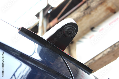 Truck rear view camera. All-round visibility. Rear View Camera. Back up camera on tailgate. Van Cargo rear view camera 