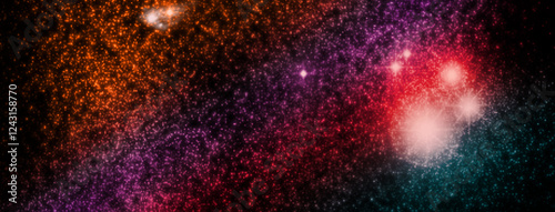Stars, dust and gas nebula in a far galaxy