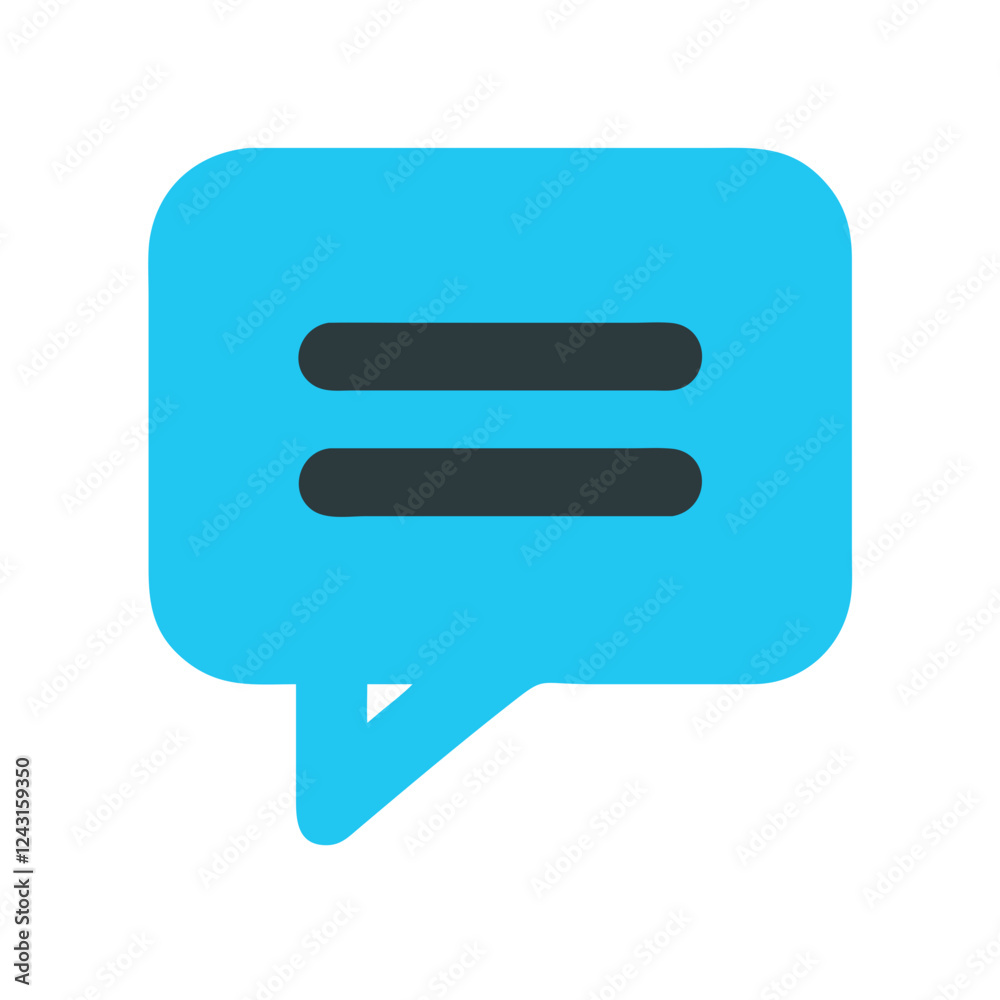 Chat Bubble Icon in blue color with minimal design Chat Bubble Icon in blue color with minimal design