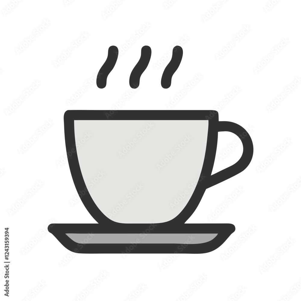Coffee Cup Icon with steam on a simple background Coffee Cup Icon with steam on a simple background