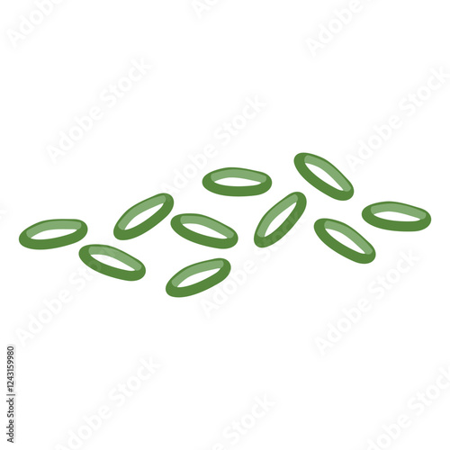 Chopped green onions Cutting spring onions