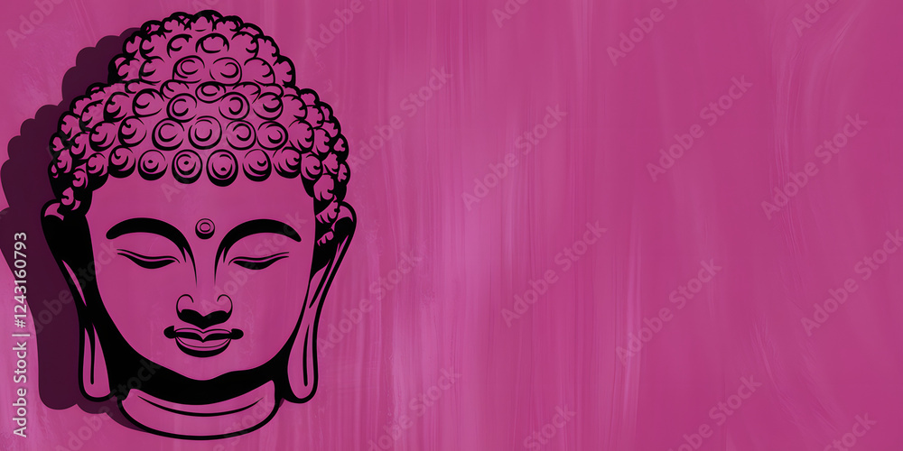 Fototapeta premium Pink Buddha Head Background For Copy