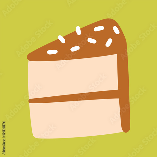 Slice brown cake with children style