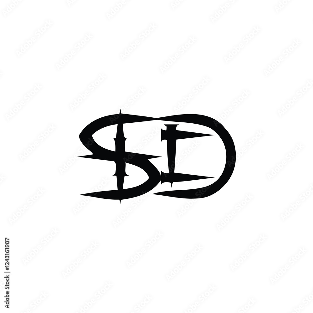 SD monogram logo design letter text name symbol monochrome logotype alphabet character simple logo SD monogram logo design letter text name symbol monochrome logotype alphabet character simple logo