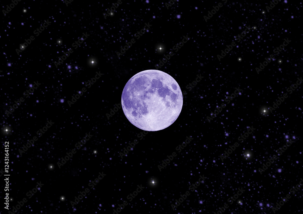 The moon in the night sky