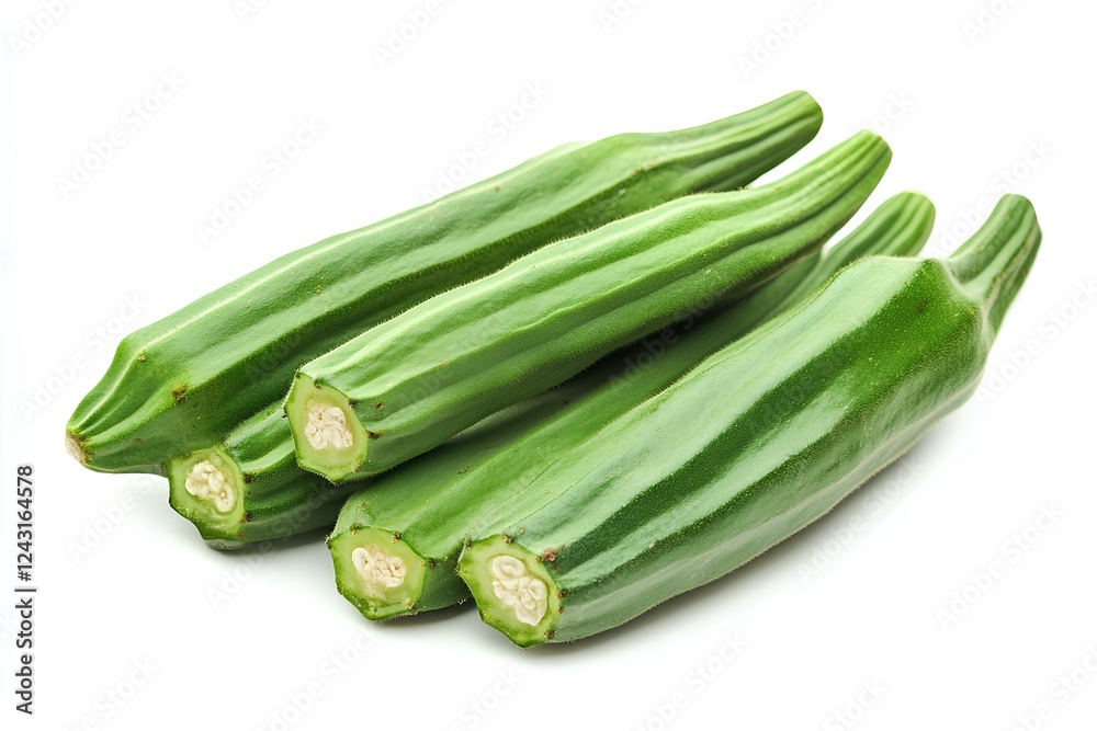 a okra isolated on white background a okra isolated on white background