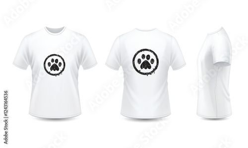 t shirt template paw mark 