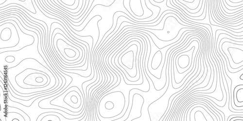 Abstract topography contour map line and modern wavy map line design, geography map contour  wave line white background. Vector illustration. 