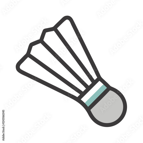 Badminton Shuttlecock Icon in flat design