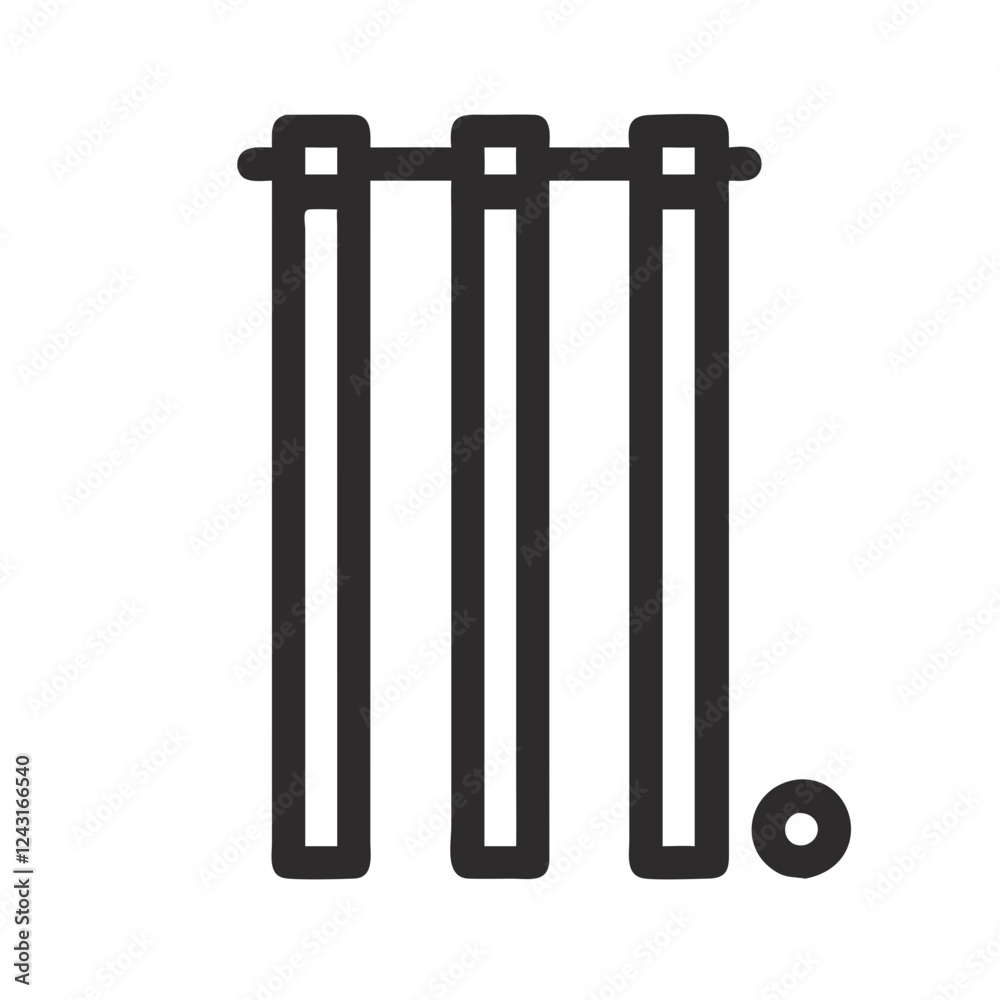 Cricket Wicket Icon on a plain background Cricket Wicket Icon on a plain background
