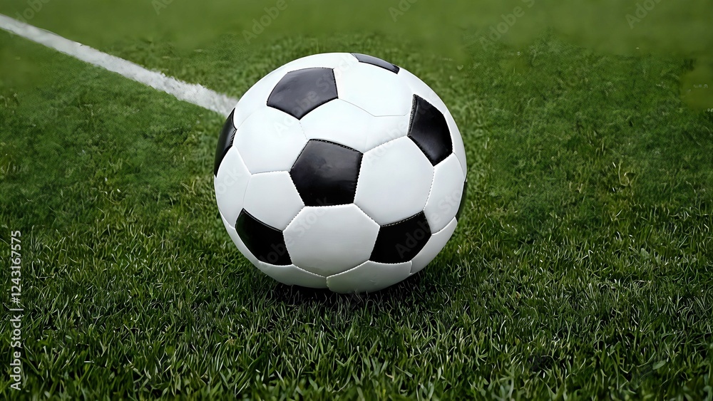 Fototapeta premium soccer ball on grass