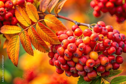 Ulleungdo Rowan, a rare, endangered species, boasts stunning autumn foliage and unique medicinal properties, native to Ulleung Island. photo