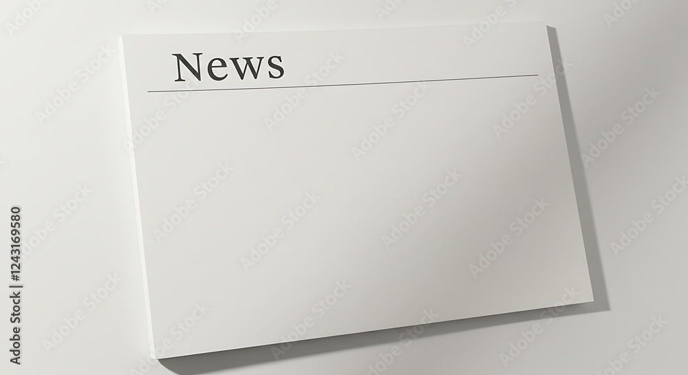 Blank Newspaper Page with Shadow Overlay Ideal for Mockups and News Content Creation
Blank Newspaper Page with Shadow Overlay Ideal for Mockups and News Content Creation