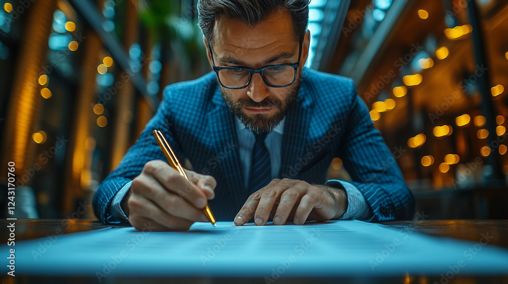 businessman signing a document businessman signing a document