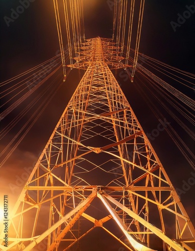 Electric Power Tower Geometric Patterns
